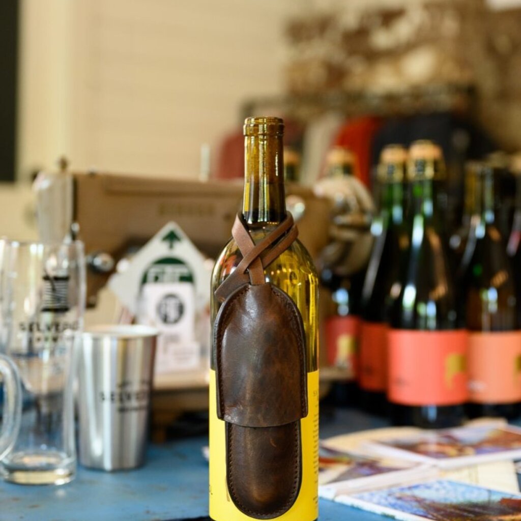 Leather Corkscrew Sleeve with Wine Key
