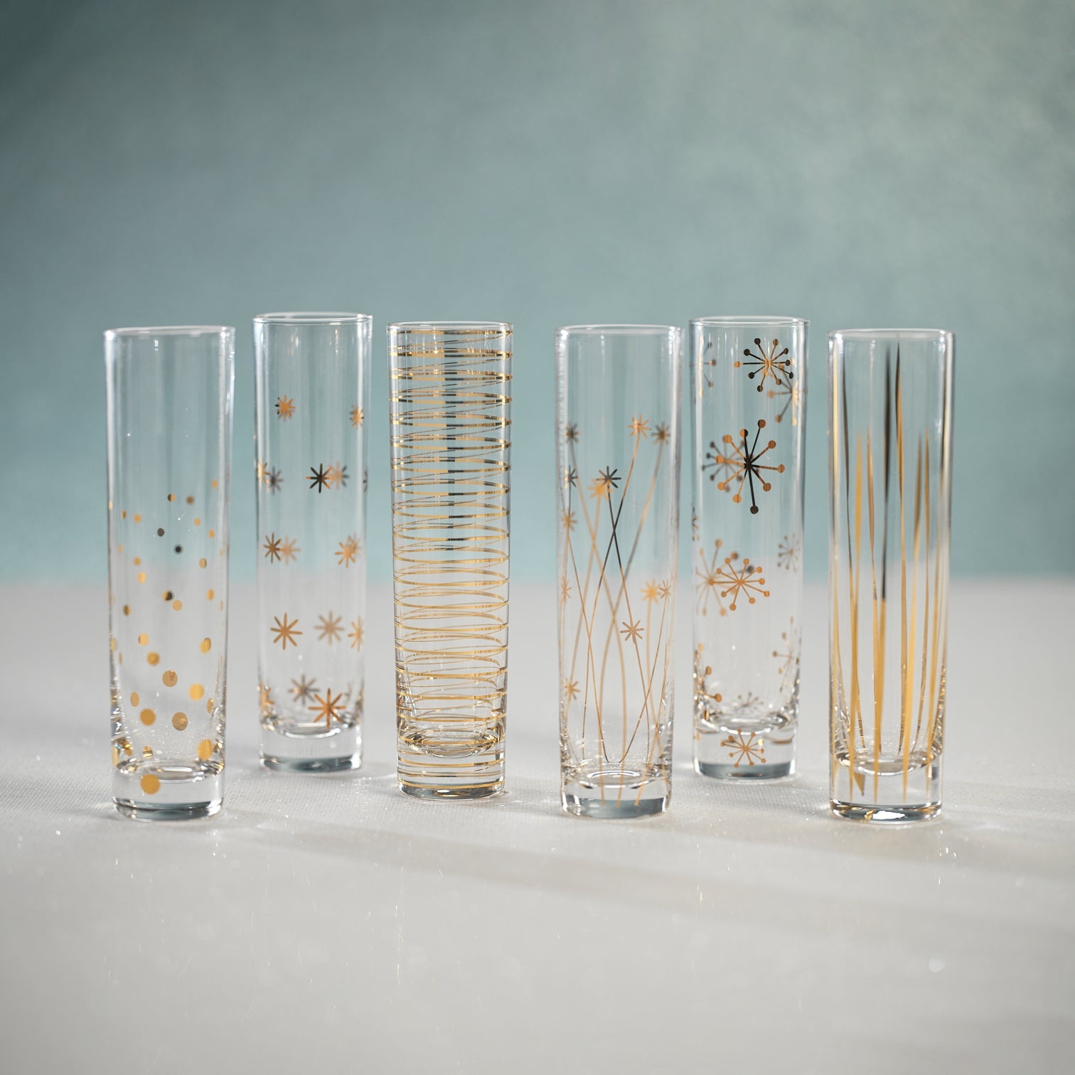 Gilded Stemless Champagne Flute Set