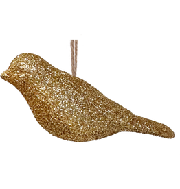 Gold Glitter Bird Ornament