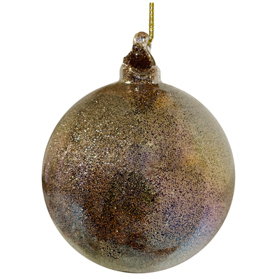 Glass Champagne Glitter Ornament