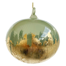 Glass Orb Ornament Jade/Gold
