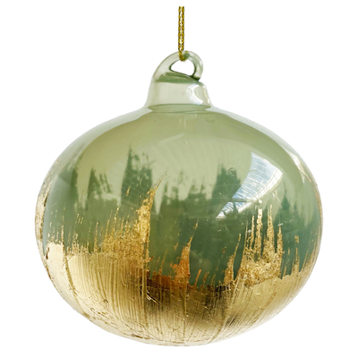 Glass Orb Ornament Jade/Gold