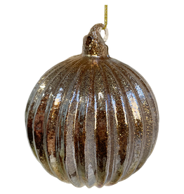 Glass Copper Glitter Ornament