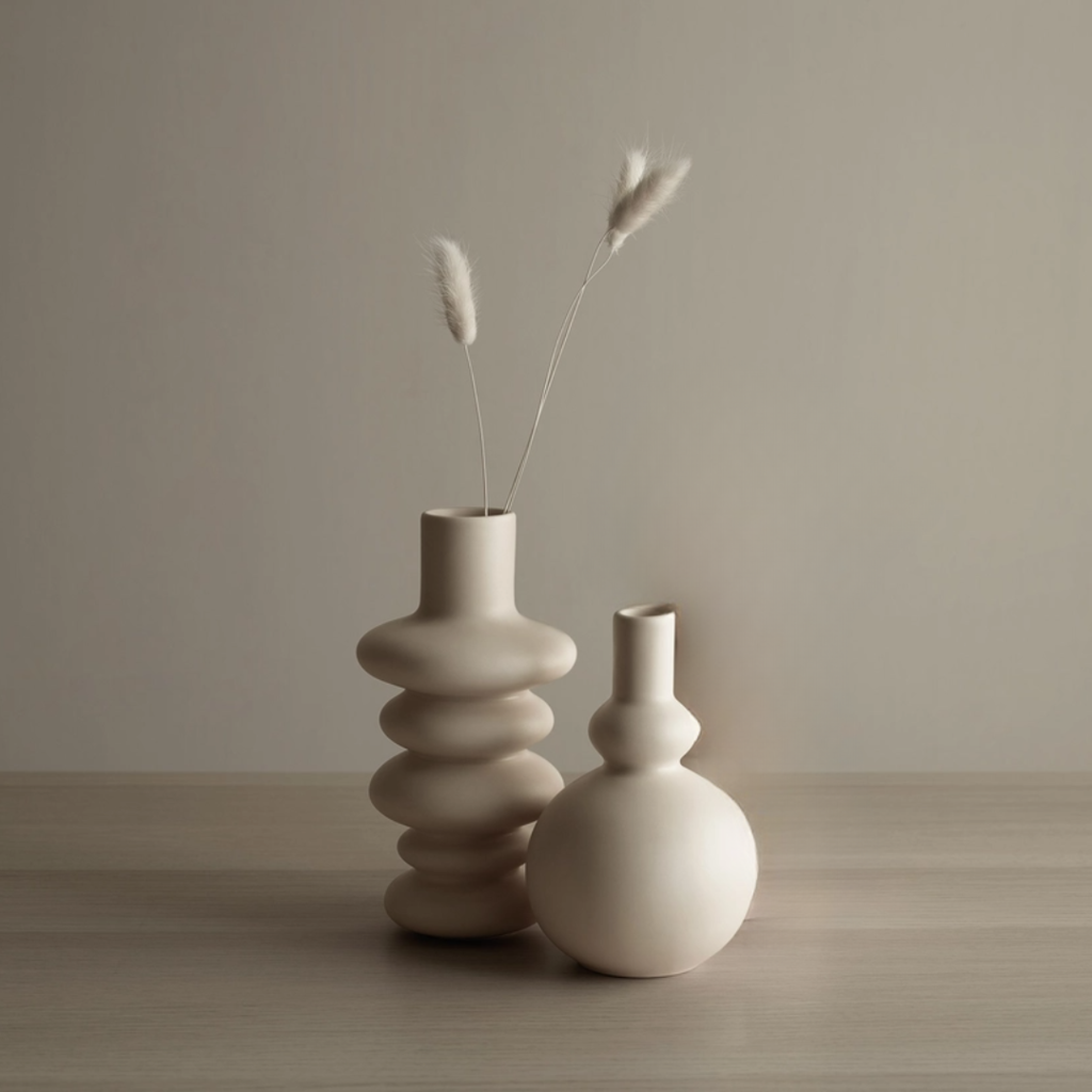 Sculptural Cream Vase