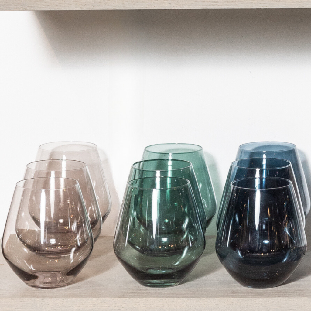 Jewel-Toned Crystal Beverage Glasses