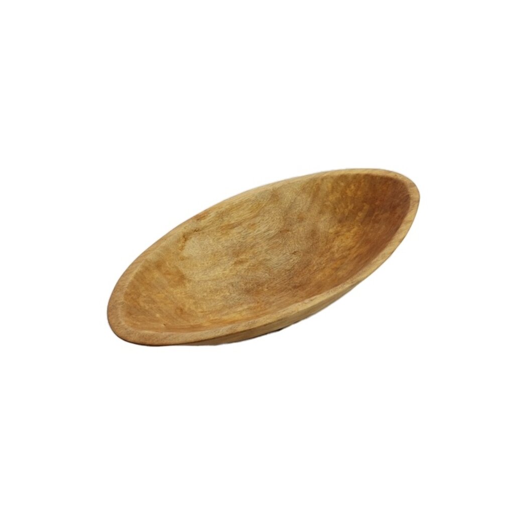 Oval Wood Serving Bowl