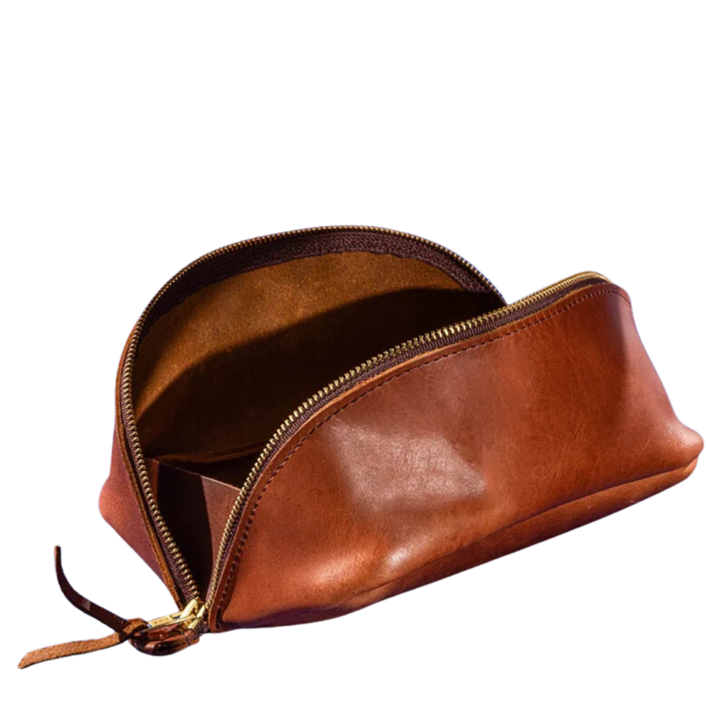 Rustico Lay Flat Leather Toiletry Bag