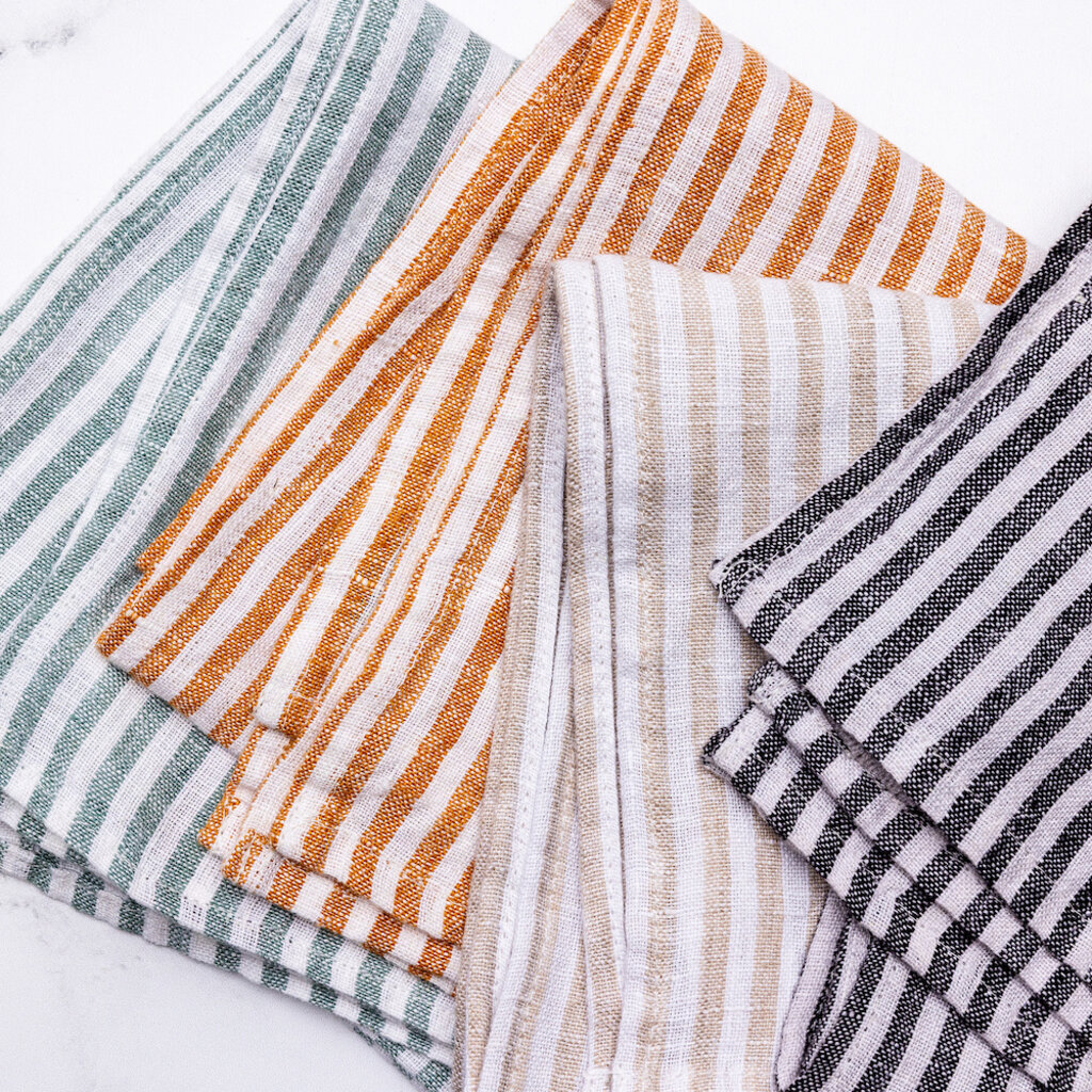 Mini Stripe Linen Kitchen Towel
