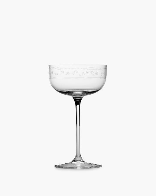 Midnight Flowers Coupe Glass
