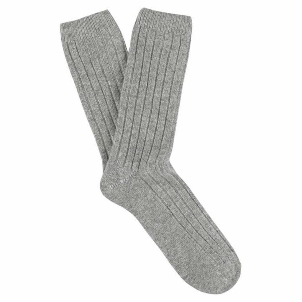 Unisex Cashmere Blend Solid Crew Socks