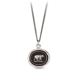 Pyrrha Mother Bear Silver Talisman Necklace