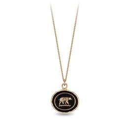 Pyrrha Mother Bear 14k Gold Talisman Necklace