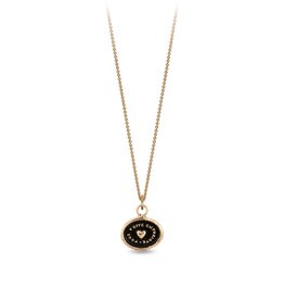 Pyrrha Heart Print 14k Gold Talisman Necklace