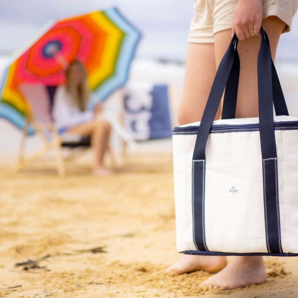 727 Sailbags Recycled Sail Soft Cooler Bag White/Navy