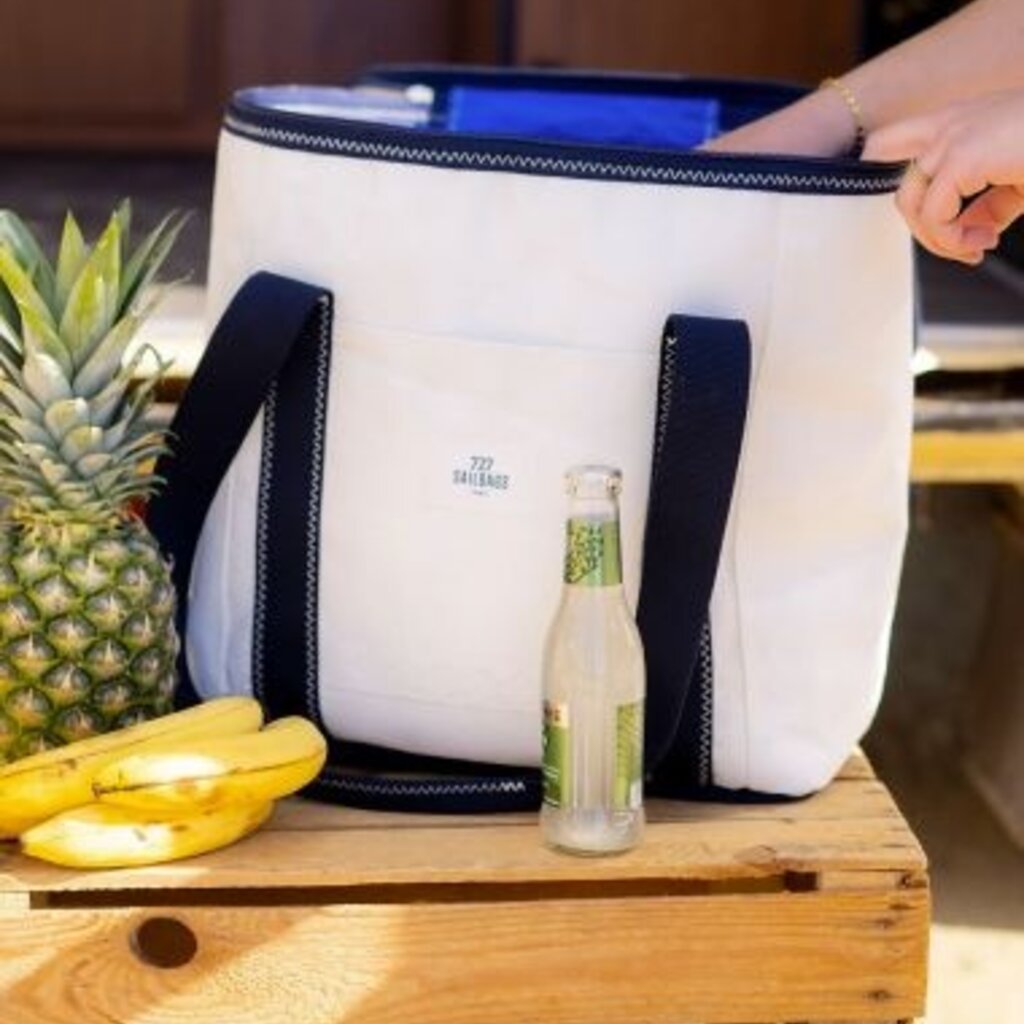 727 Sailbags Recycled Sail Soft Cooler Bag White/Navy
