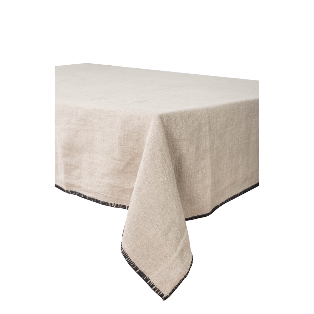 Stitched Edge Linen Tablecloth