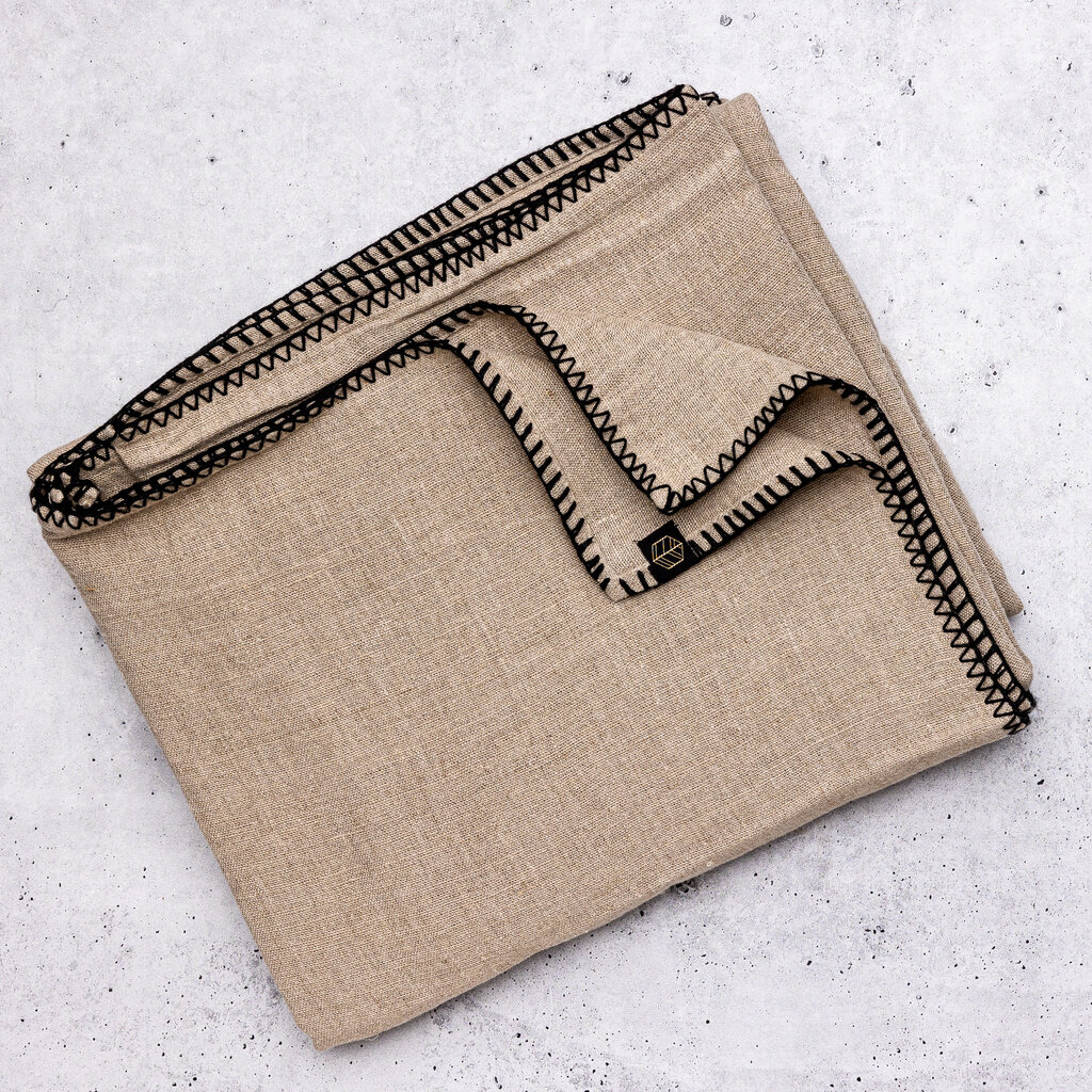 Stitched Edge Linen Tablecloth