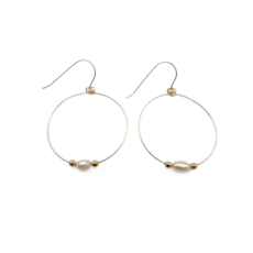 Simple Pearl Hoops