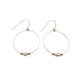 Simple Pearl Hoops