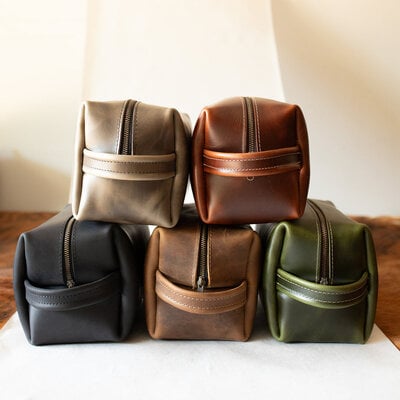 Handcrafted Leather Dopp Kit
