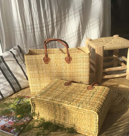 Natural Straw Beach Basket