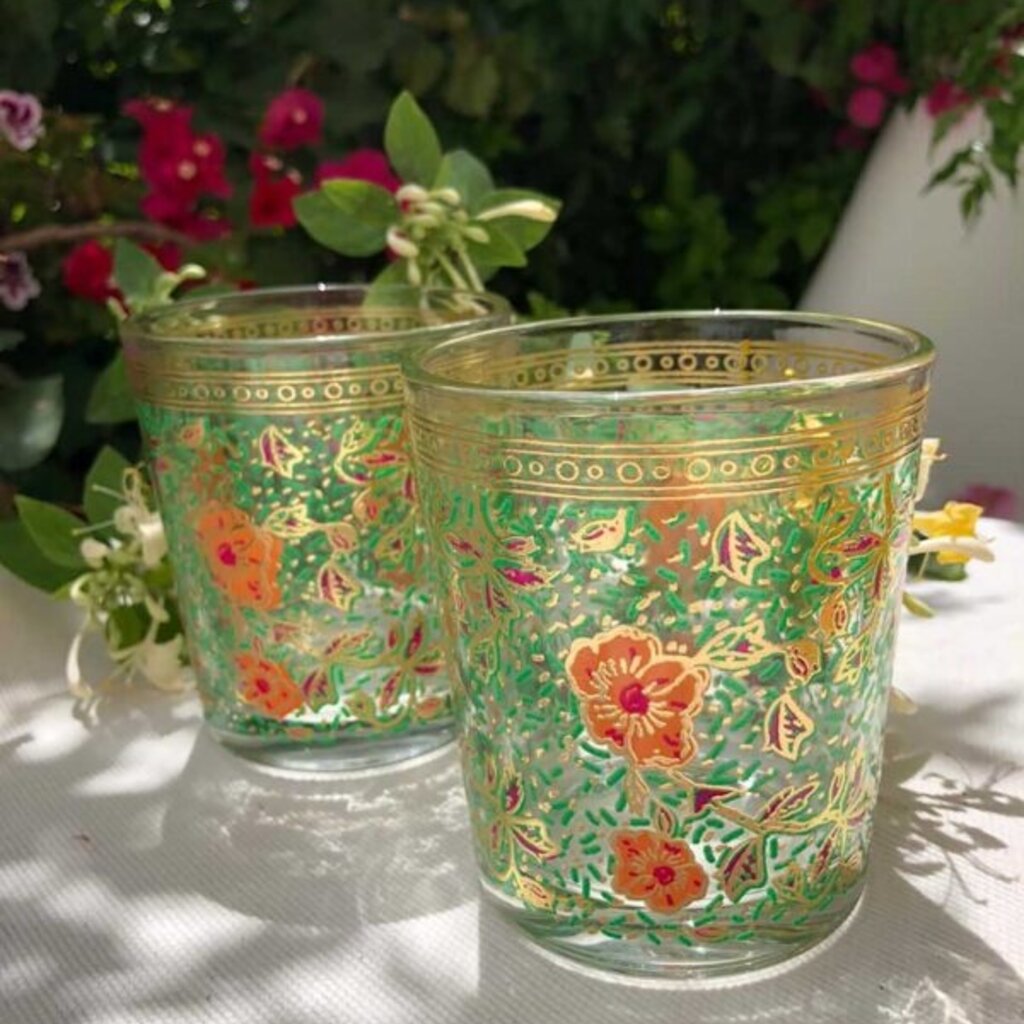 Hand-Painted Drinking Glass