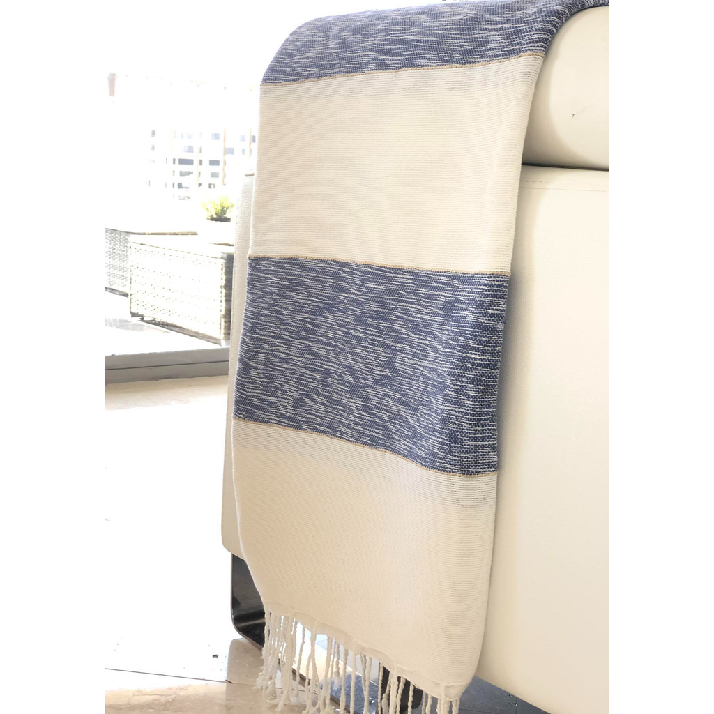 Slate Chine Bicolor Stripes Throw