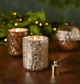 Crackle Glass Boxed Holiday Candle