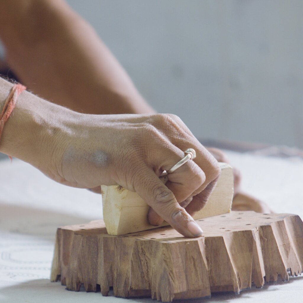Maldives Block Print Pillow 20"