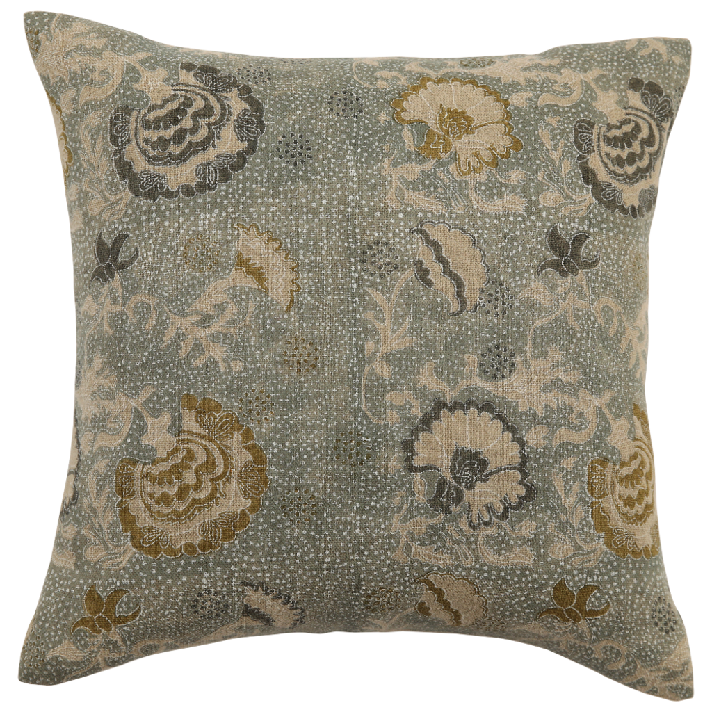 Tulip Azur Block Print Pillow
