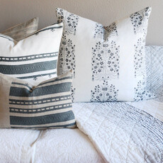 Fleur Gray Block Print Pillow
