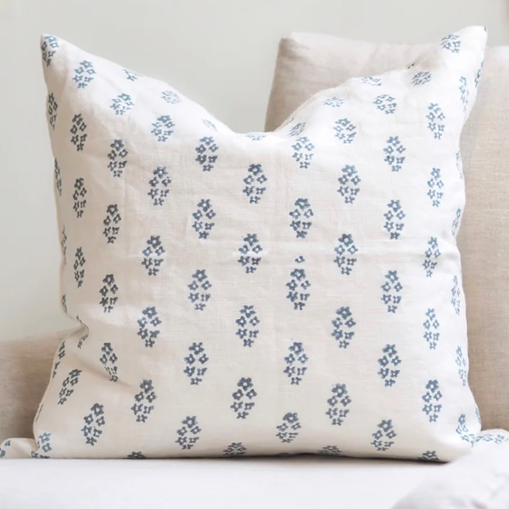 Sangeeta Teal Block Print Pillow