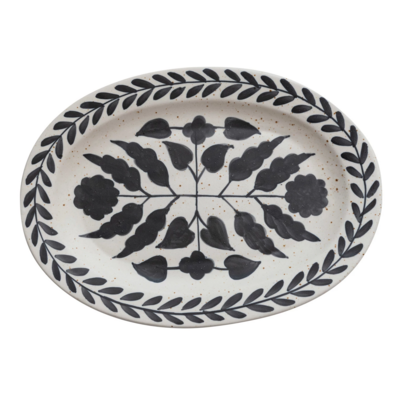 Stoneware Floral Platter