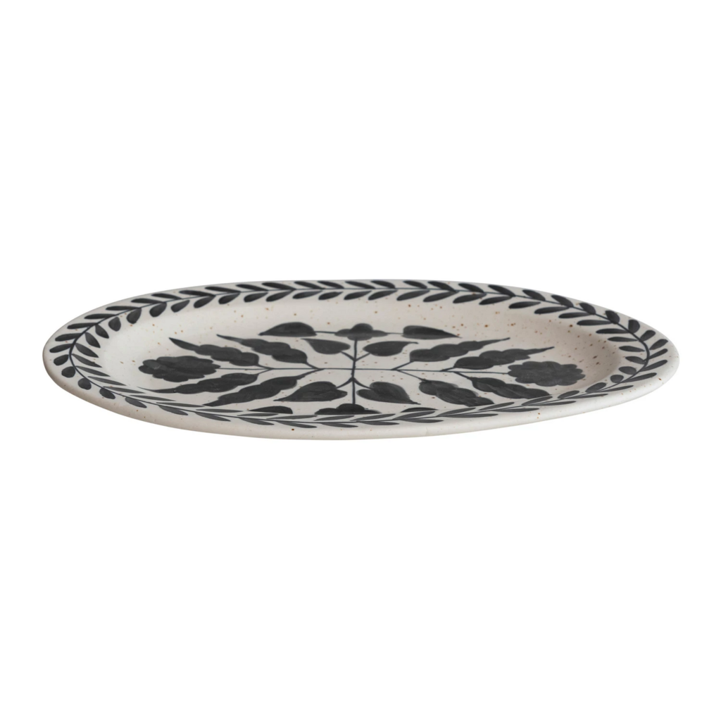 Stoneware Floral Platter