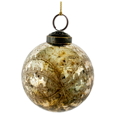 Engraved Aged Gold Glass Ornament