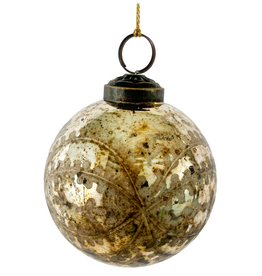 Engraved Aged Gold Glass Ornament