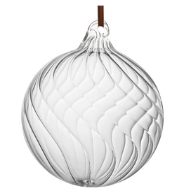 Lined Clear Glass Ornament