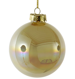 Iridescent Cream Glass Ornament