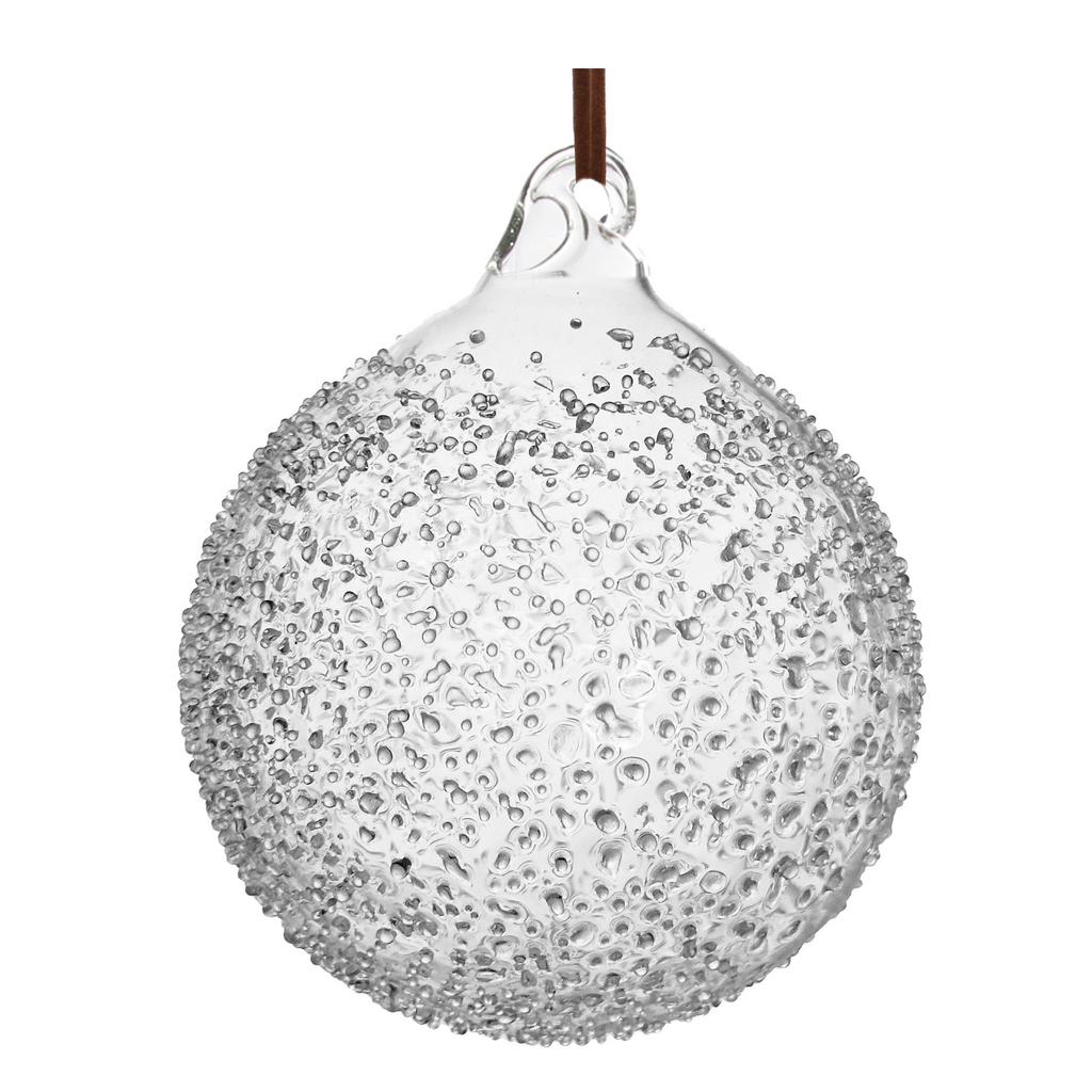 Frosted Clear Glass Ornament