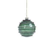 Beaded Stripe Glass Ornament