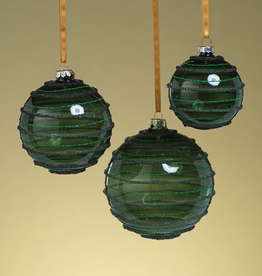 Beaded Stripe Glass Ornament