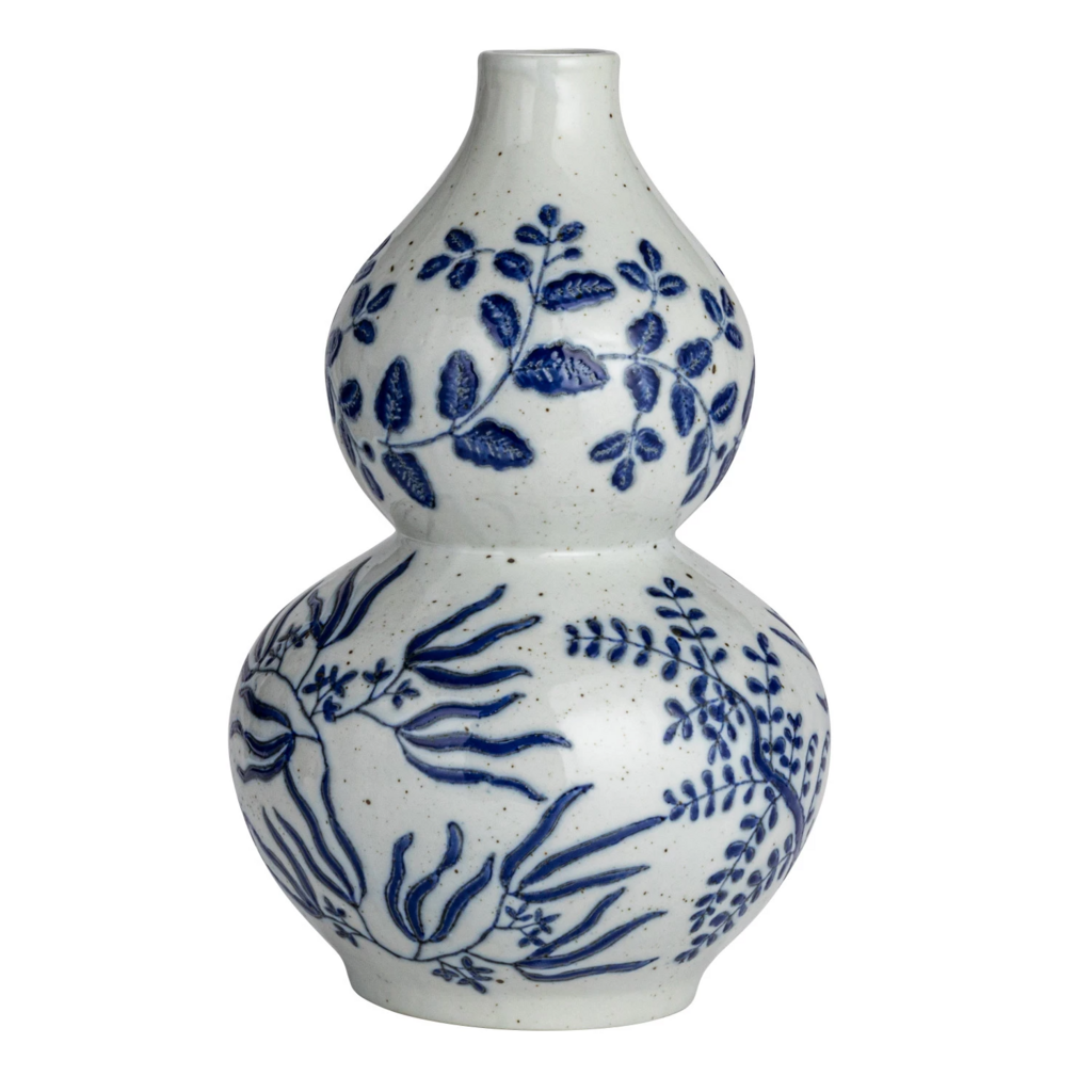 Hand-Painted Doubled Lobed Vase