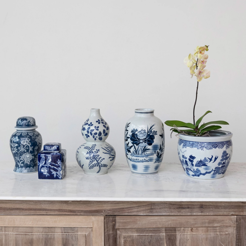 Hand-Painted Doubled Lobed Vase