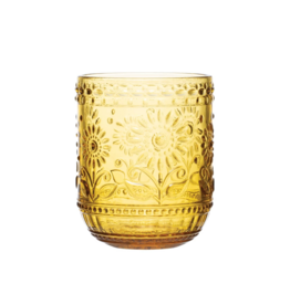 Embossed Amber Drinking Glass