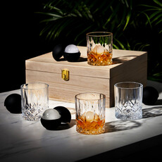 Cut Crystal Tumbler + Sphere Ice Mold Box Set
