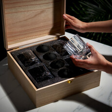 Cut Crystal Tumbler + Sphere Ice Mold Box Set