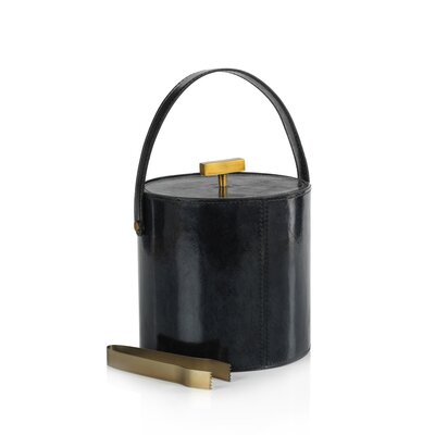 Savon Blue Leather Ice Bucket