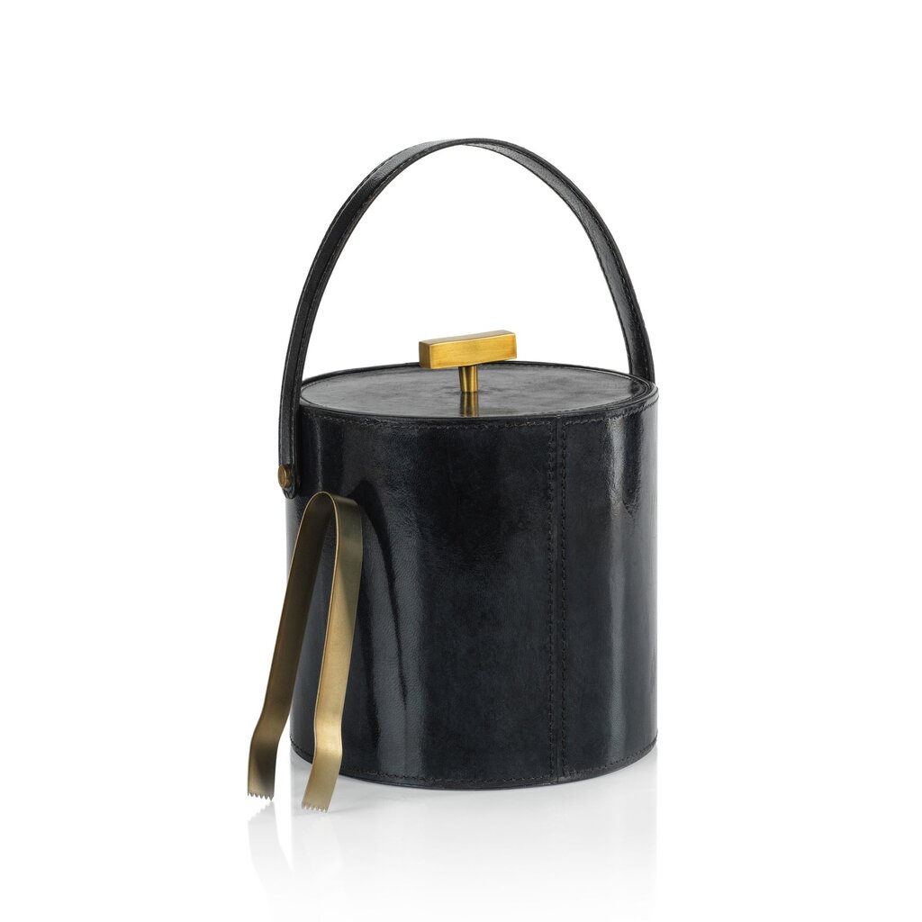 Savon Blue Leather Ice Bucket