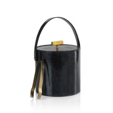 Savon Blue Leather Ice Bucket
