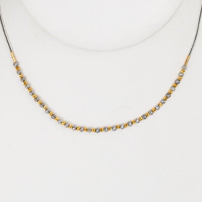 Mystic Labradorite + GV Beaded Necklace